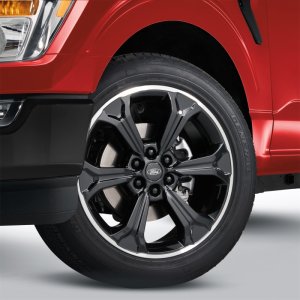 Ford F-150 Wheel Kit - Ford Racing - Gloss Black Finish, 22 in. x 9.5 in., Offset 44mm - Black w/Machined Face - `15-`23